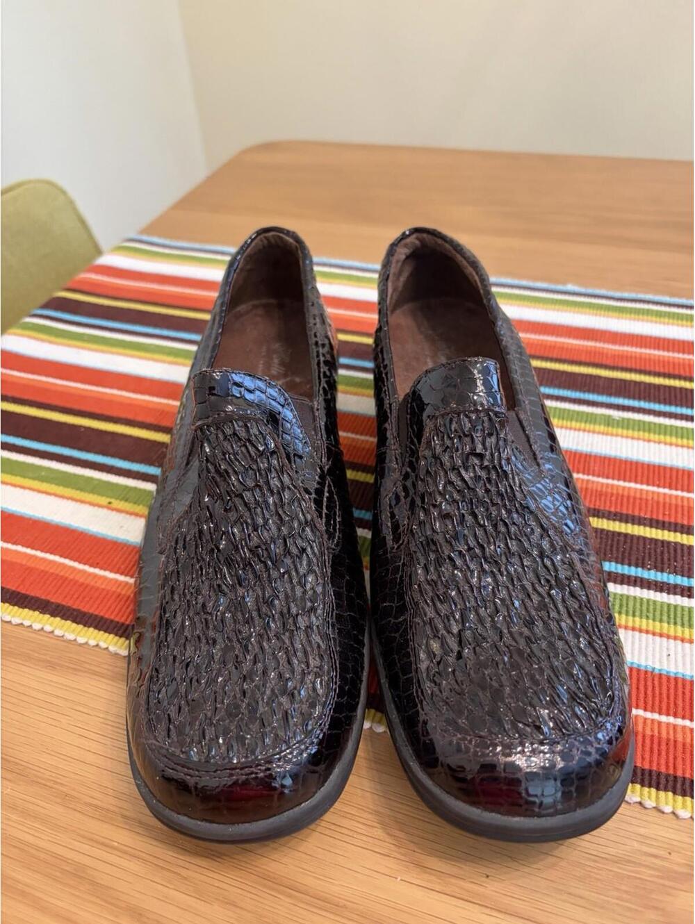 Helle Comfort Women’s Leather Loafers Reptile Skin PrintEuro Size 41 US 9 Spain